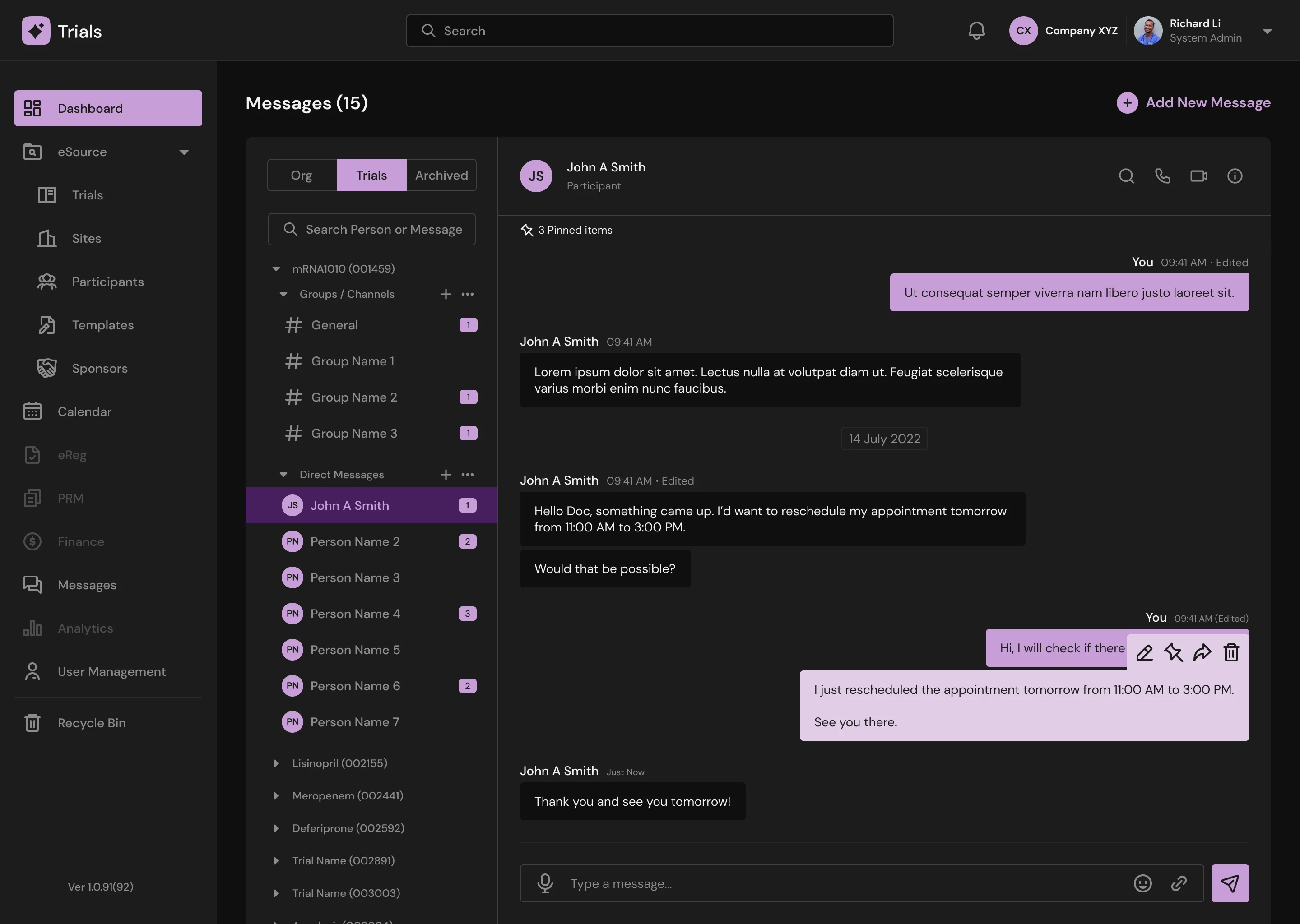Message (Dark Mode)